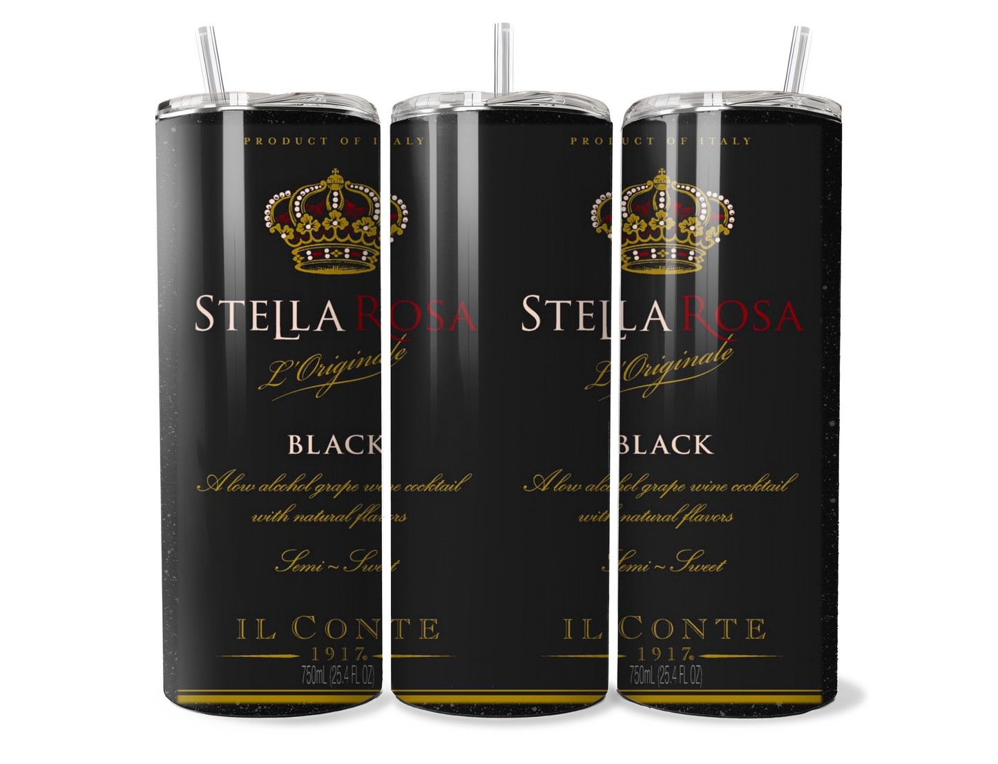 Sella Rosa Black Tumbler