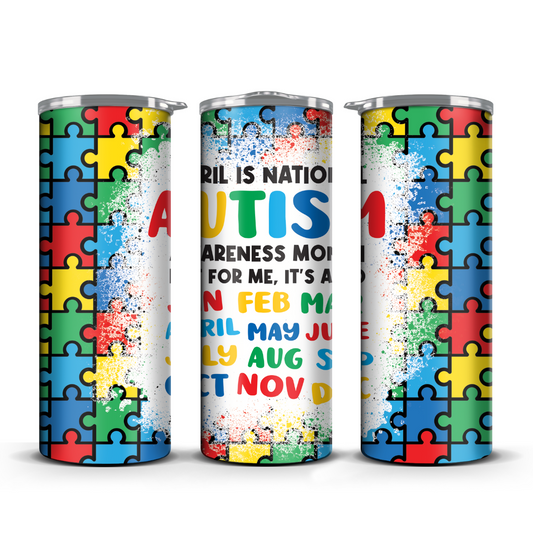 Autism Awareness 3 tumbler