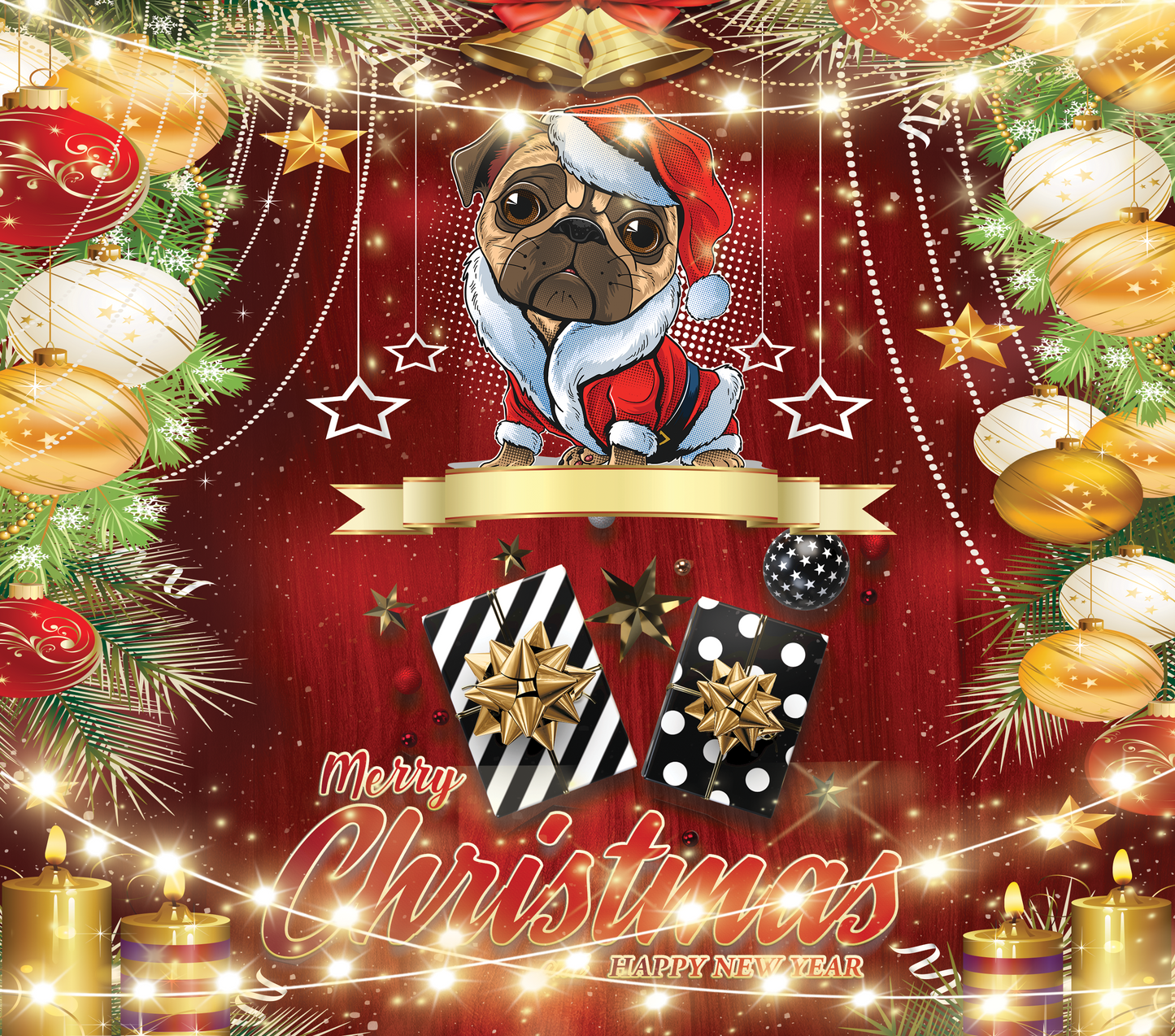 Christmas pug