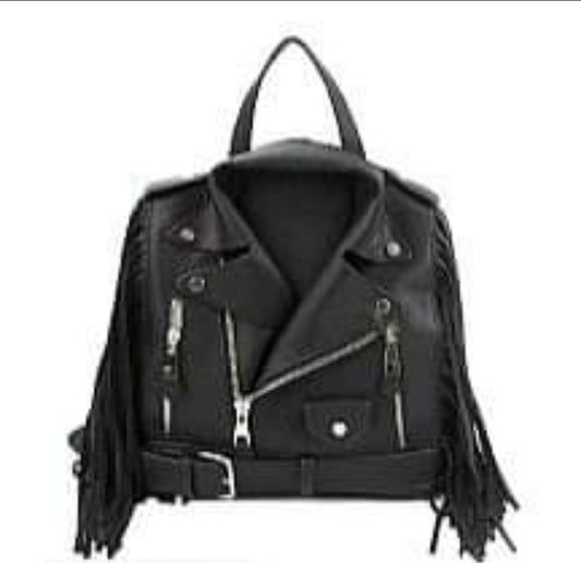 Leather jacket backpack